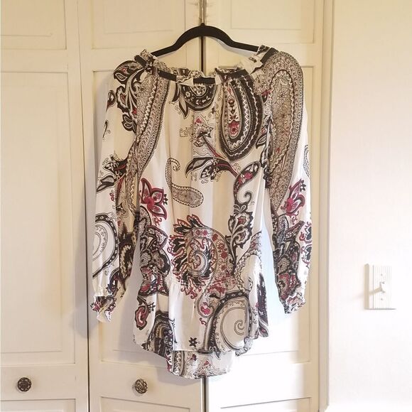 White House Black Market Paisley Blouse - Picture 2 of 8
